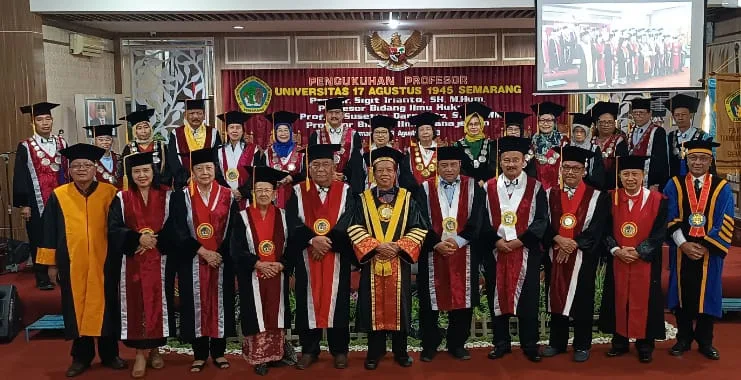 Dua Profesor UNTAG Semarang Di Kukuhkan, Guru Besar Ilmu Hukum dan Manajemen